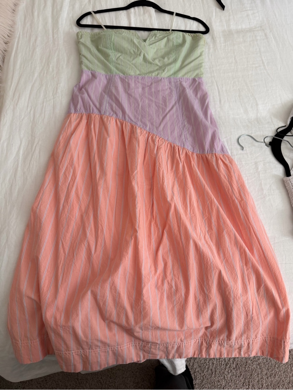 Maeve Pastel Colorblock Strapless Maxi Dress - Mint, Lilac & Peach